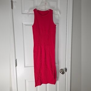 OQQ Sleeveless Ribbed Bodycon Red Dress